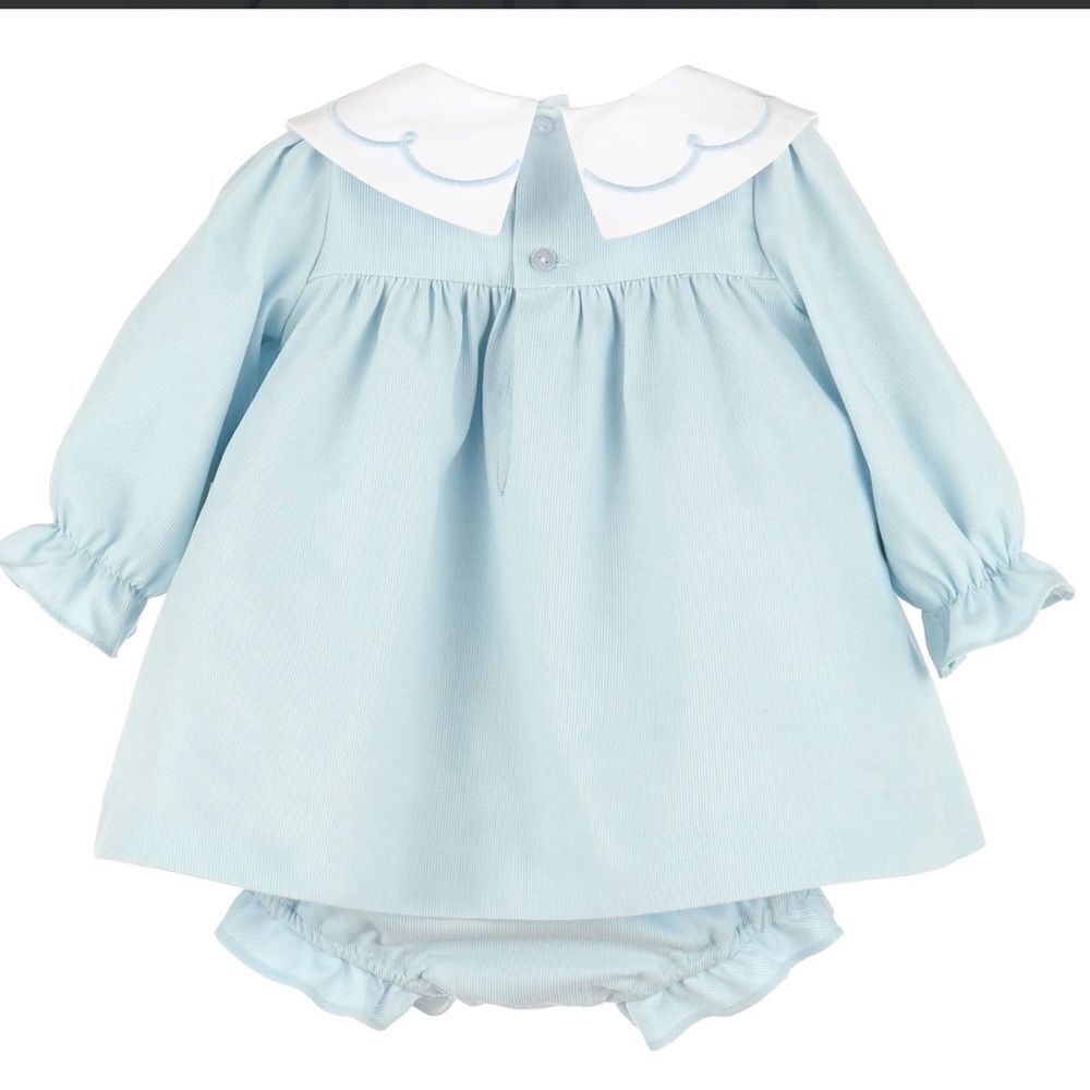 NWT Sophie & Lucas blue scallop float  corduroy dress 6 mo